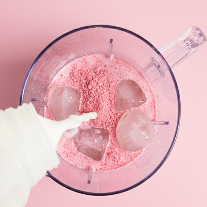 Add Milk or Water and ice.